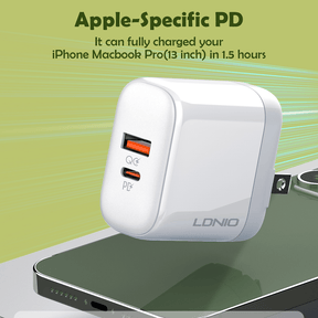 LDNIO 45W Dual USB-C + QC4.0 Super Fast Charger