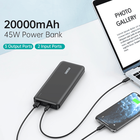 CHOETECH 20000mAh USB-C PD 45W PowerBank