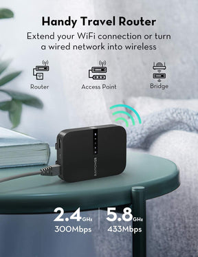 RAVPower FileHub AC750 Wireless Travel Router with 6,700mAh Battery