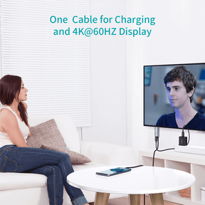 CHOETECH USB-C To HDMI Cable With 60W Power Delivery Charging Port (2M)