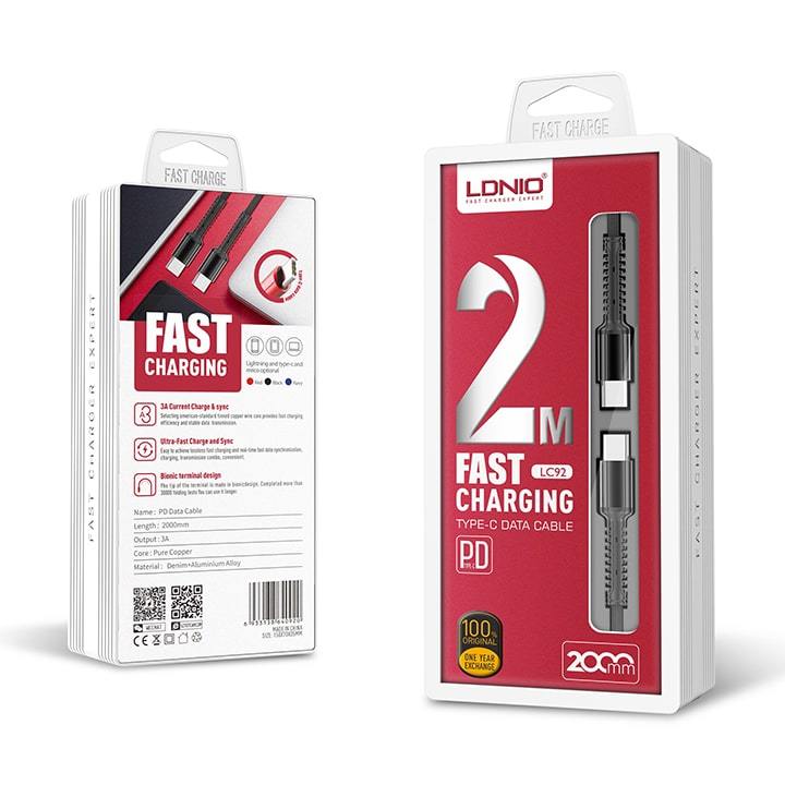 LDNIO USB-C Fast Power Delivery Cable (2M) - Add-on™ Store